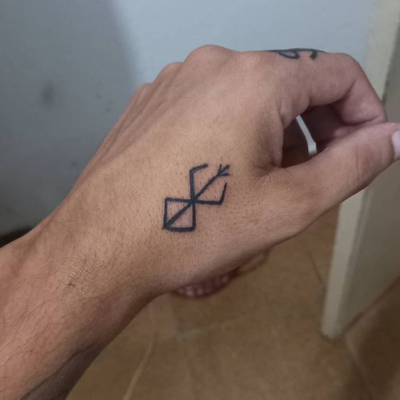 Minimalist Black Ink Geometric Arrow Tattoo